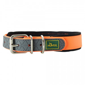 ПР0046546 Ошейник для собак Convenience Comfort 45 (32-40см)/2см биотан. мягк. горловина оранжевый неон HUNTER