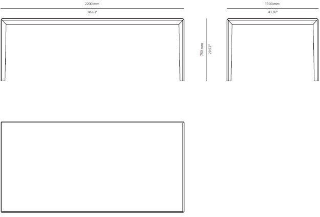 PRADDY Прямоугольный обеденный стол из фанерованной древесины Balboa Tr038 - Вид №2