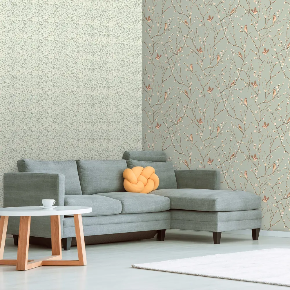 Флизелиновые обои DECO-DECO Julie с цветочным орнаментом в зеленых тонах 85355984 STLM-1399117 - Вид №3