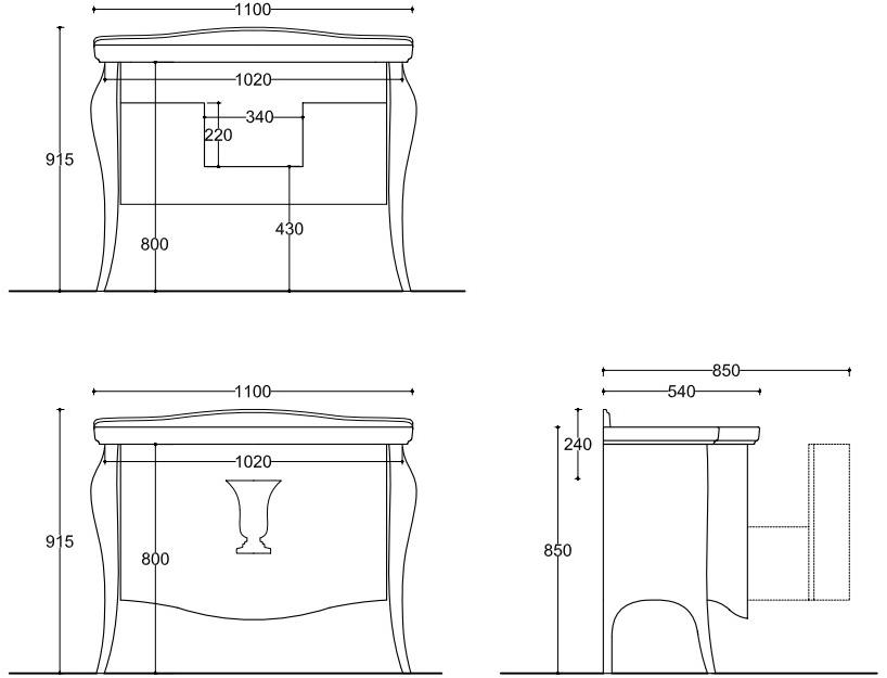 GALASSIA Тумба под умывальник с ящиками из мдф Ethos sun-id-1445146 - Вид №3