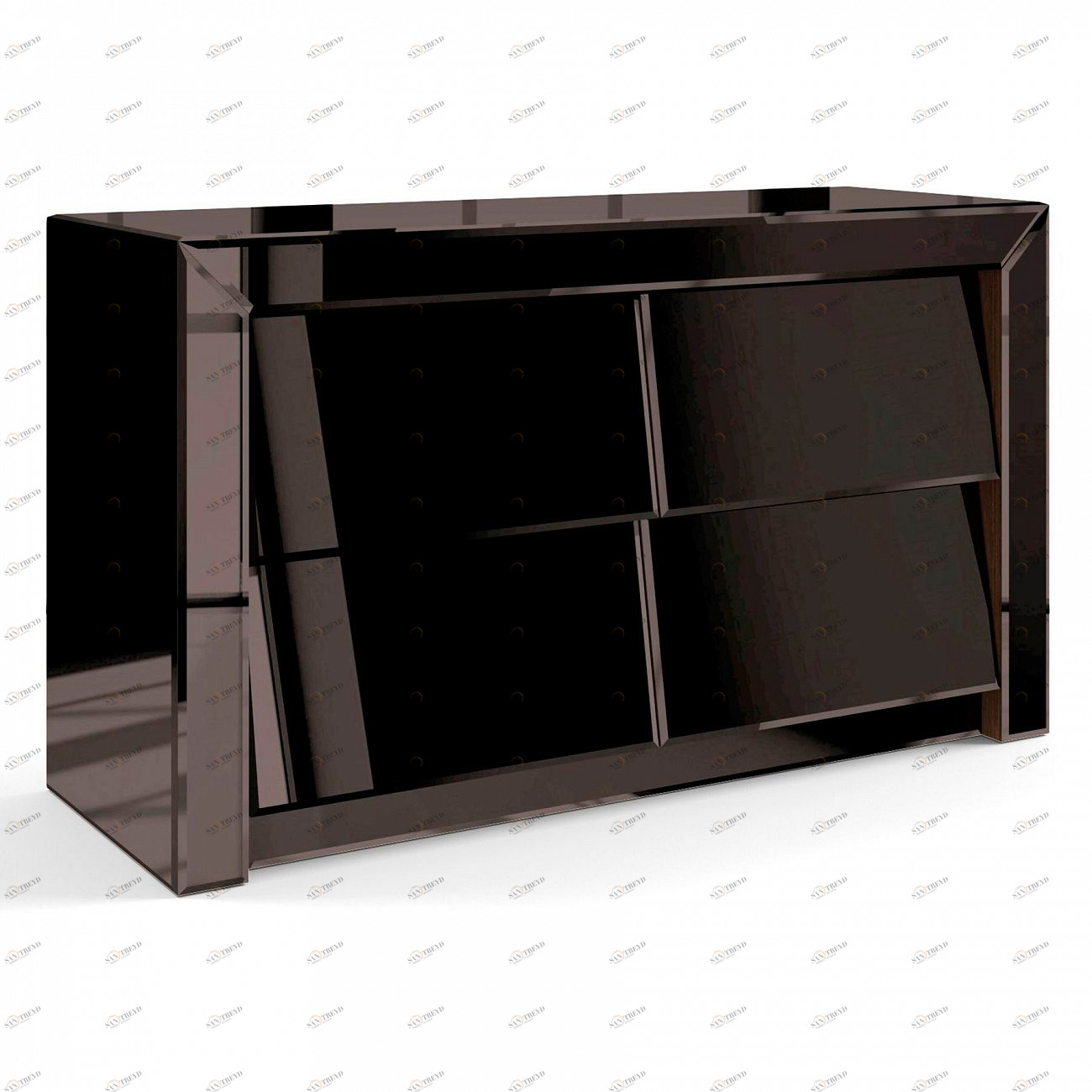 Комод зеркальный черный "Лэвэл" GRAUM ДИЗАЙНЕРСКИЕ 304019 Зеркальный;черный 