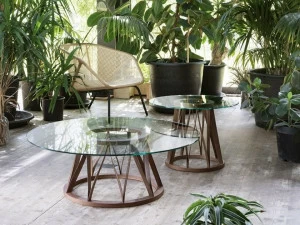 Miniforms Низкий стол из дерева и стекла Acco