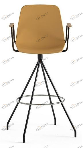 Viccarbe Табурет поворотный на козелке из полипропилена с подлокотниками Maarten plastic sun-id-1512522