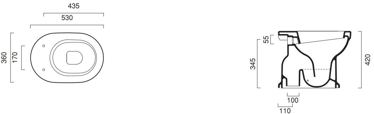 1vacv00 Приставной унитаз напольный Белый CERAMICA CATALANO Canova royal Италия - Вид №2