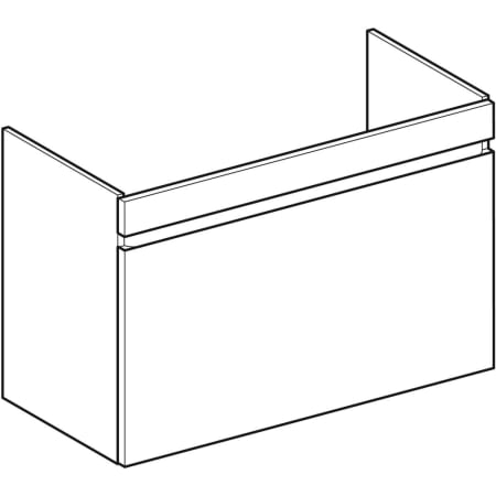 501.909.00.1 Шкафчик для раковины Geberit Renova Plan, с одним выдвижным ящиком и одним внутренним выдвижным ящиком Geberit  - Вид №36
