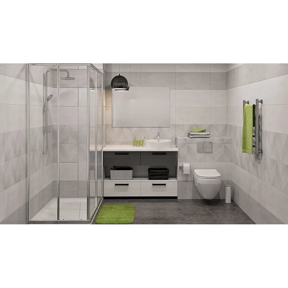 Плитка настенная «Скарлет» 30х60 см 1.6 м2 цвет светло-серый BELANI STLM-2212601 - Вид №4