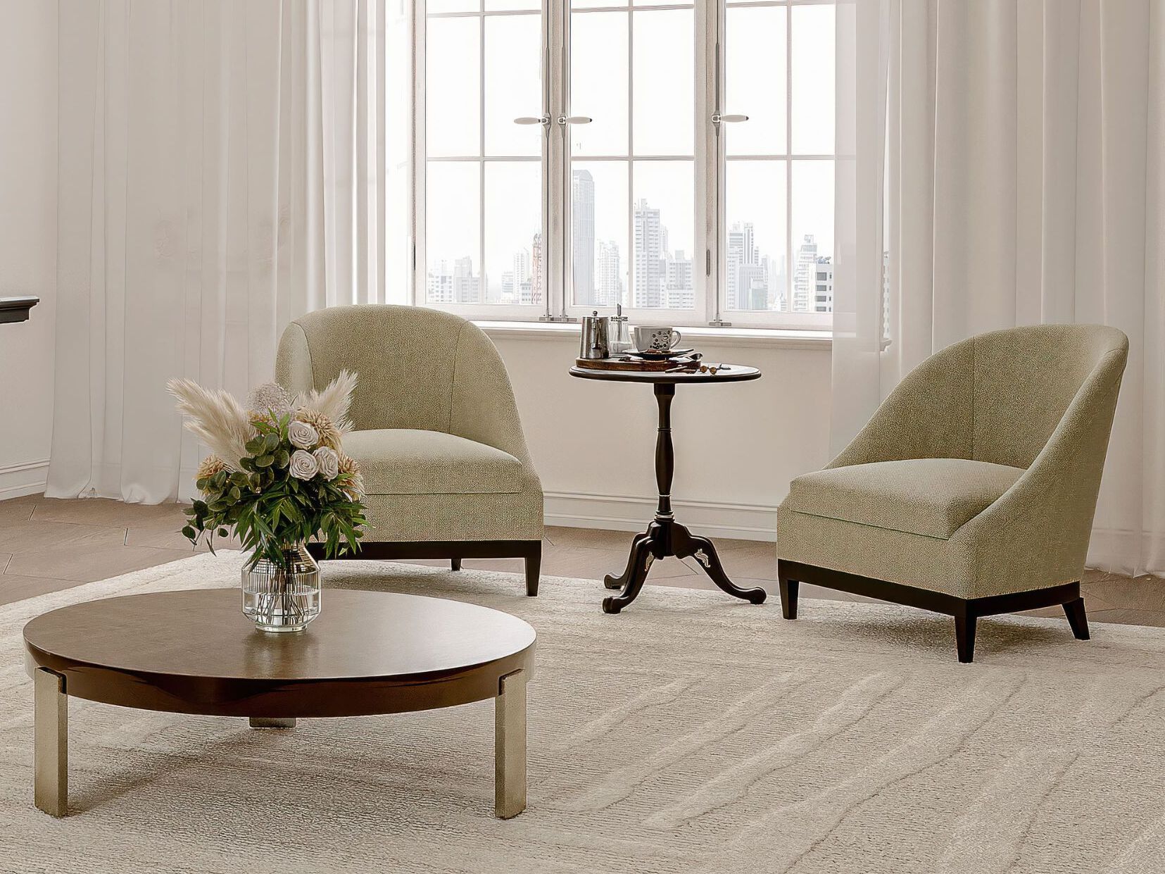 Круглый деревянный журнальный столик для гостиной GUERRA VANNI Studio Privè ARCH-00033927 - Вид №3