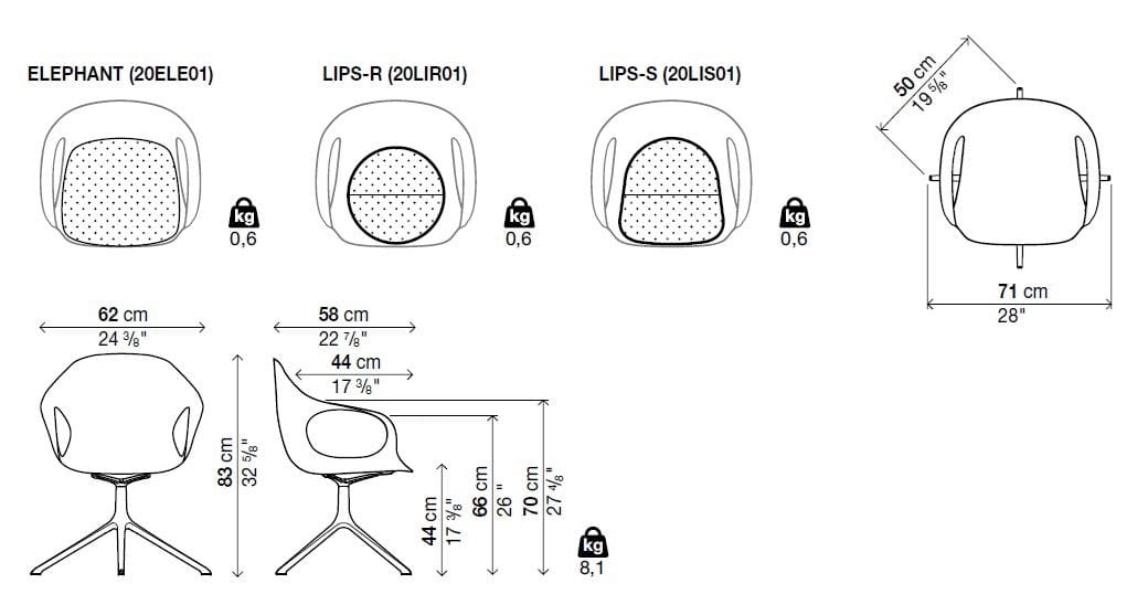 Стул из полиуретана с подлокотниками Kristalia ARCH-00057971 - Вид №3