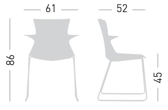 Стул для саней из инженерного пластика со встроенной подушкой GABER тема ARCH-00040441 - Вид №2