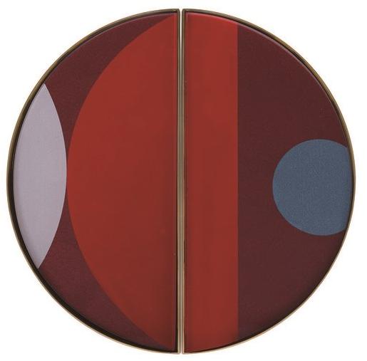 Ethnicraft Круглый стеклянный поднос декорированный вручную Urban geometry 20942 - Вид №1