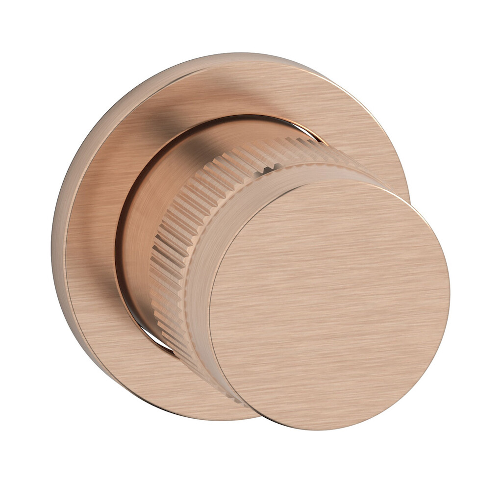 Комплект внешних частей настенного прогрессивного смесителя на 1 потребителя. WE ARE IB rx305sr Brushed Rose Gold Reflex