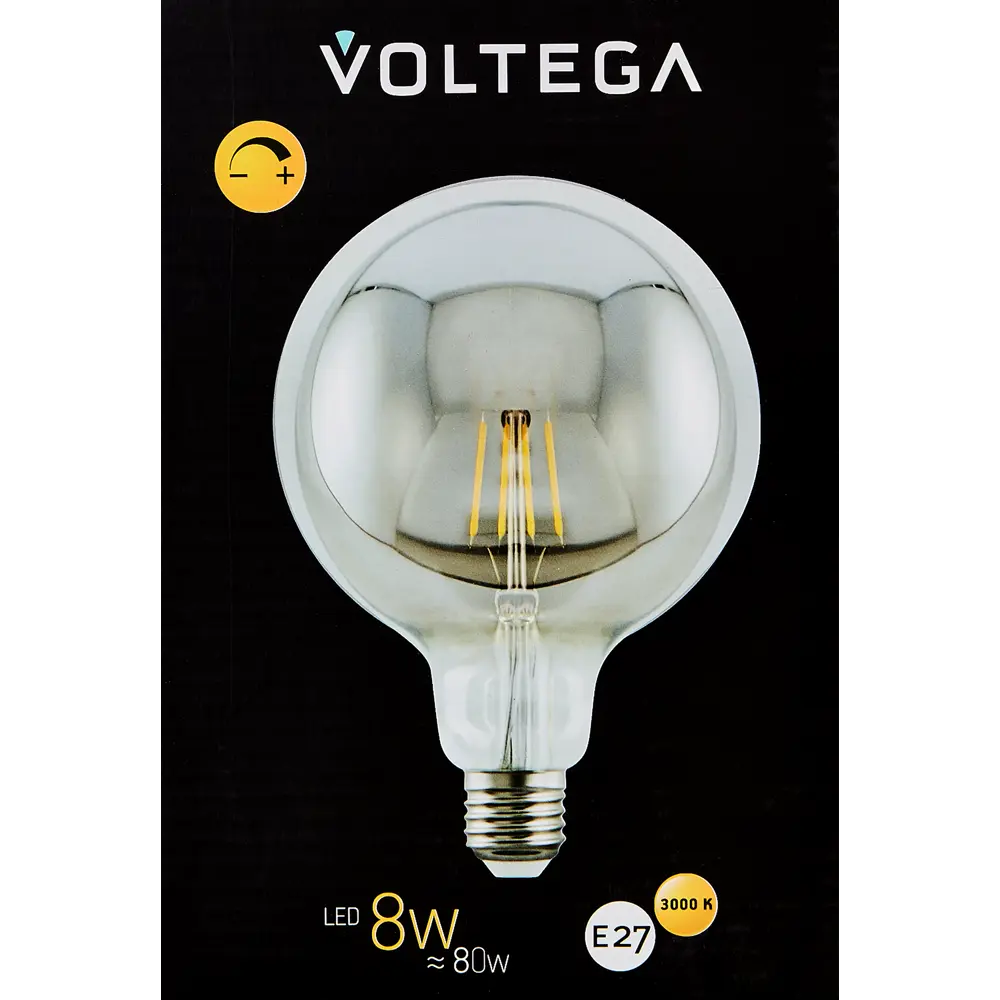 Декоративная филаментная лампа Voltega G95 дымчатый шар 8Вт E27 диммируемая 89345991 STLM-1497315 - Вид №3