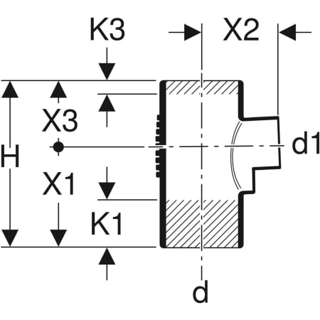 315.128.14.1 Тройник Geberit Silent-db20 88,5° Geberit  - Вид №2