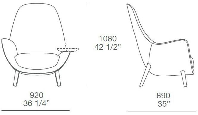Poliform Кресло с обивкой из ткани с подлокотниками Mad sun-id-1462209 - Вид №7