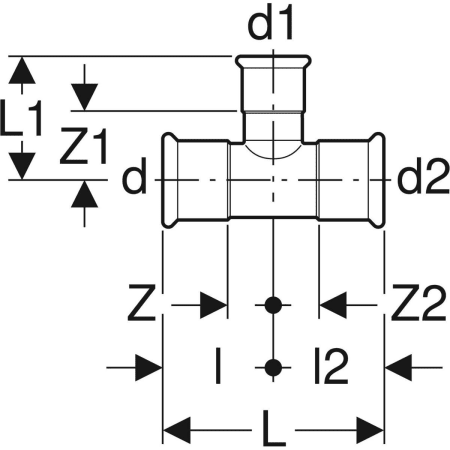 31228 Тройник переходной Geberit Mapress из нержавеющей стали Geberit  - Вид №2