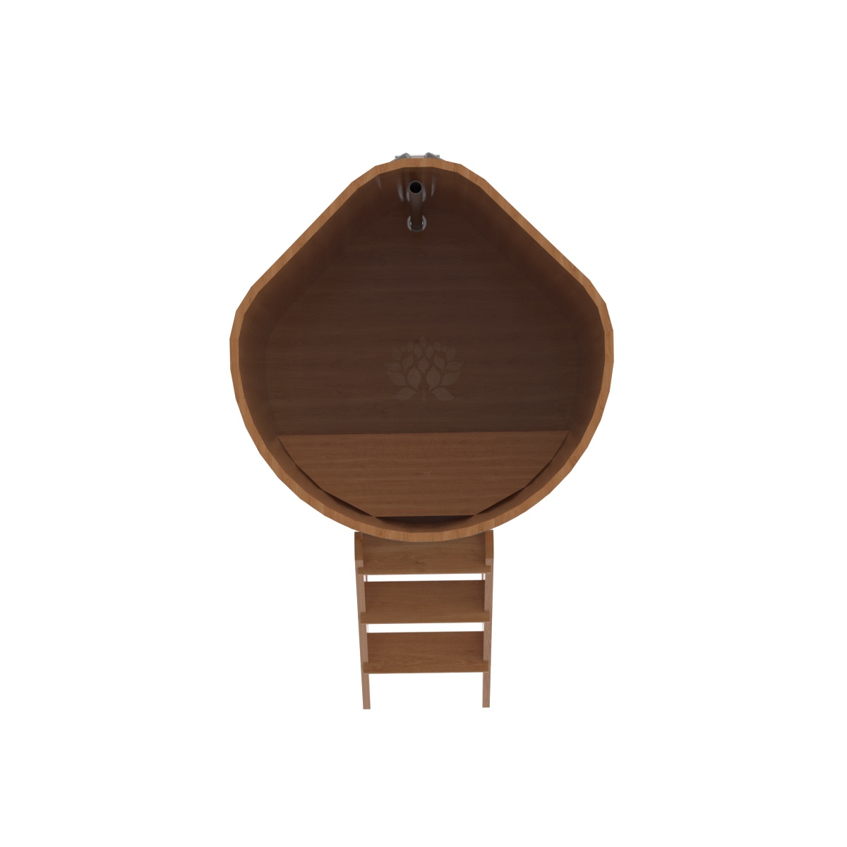 1349 Купель угловая из дуба 1,03х1,03х1,4 натуральная Alyarus  - Вид №4