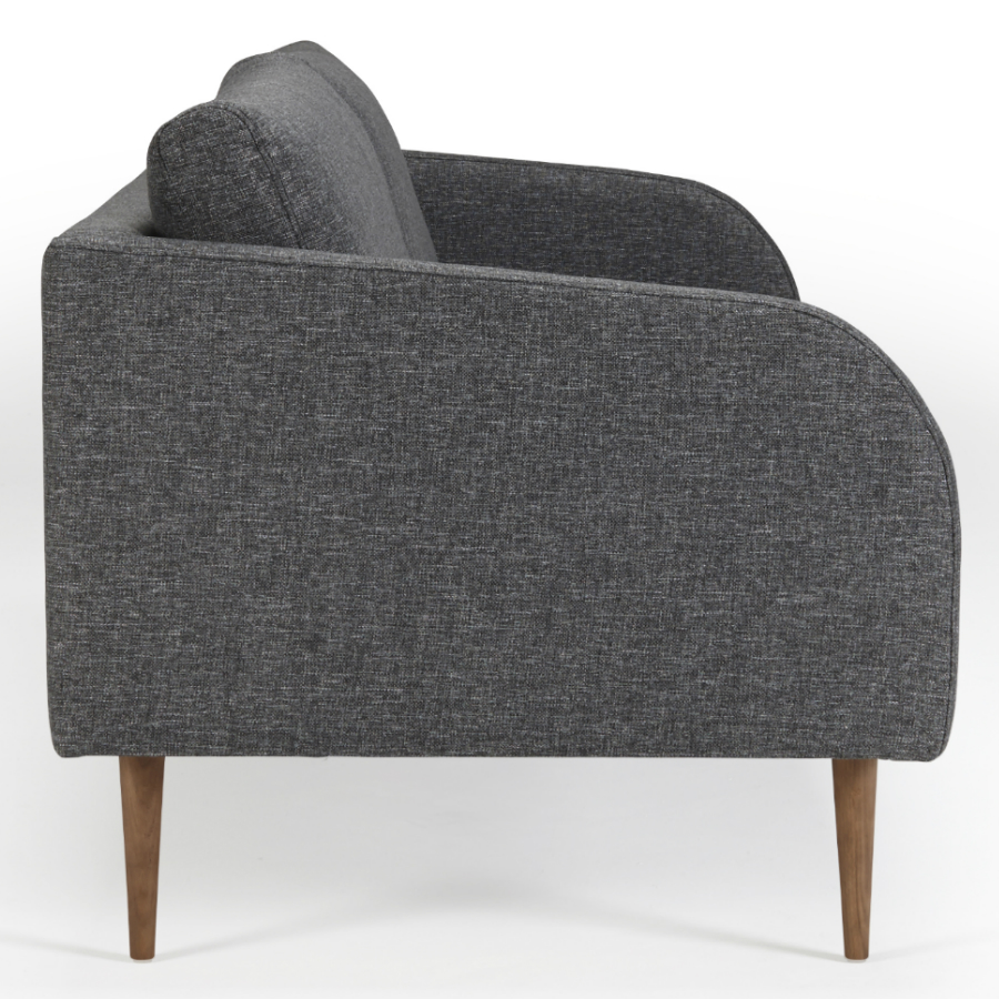 Диван трехместный Hugo с ножками из дуба/грецкого ореха, темно-серый Kragelund 37003248248 - Вид №2