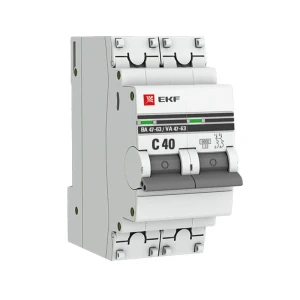 Автоматический выключатель EKF PROxima ВА47-63 2P C40 А 6 кА mcb4763-6-2-40C-pro 82421261 STLM-2023527