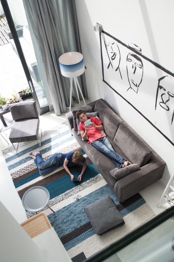 Кресло Lounge Ridge Rib голубое Zuiver 3100011 - Вид №2