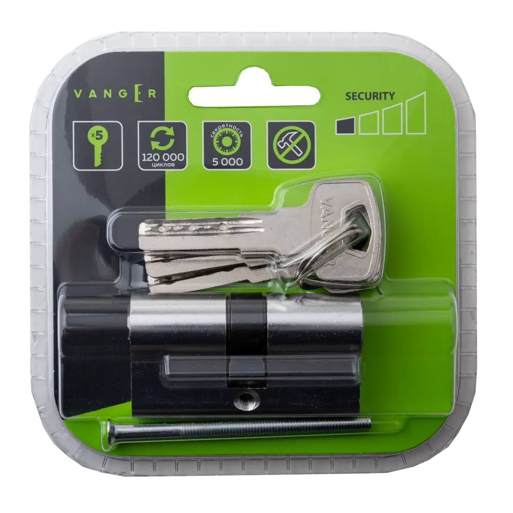 Цилиндр Vanger VM-60 30x30 мм ключ-ключ цвет хром STLM-2027582 - Вид №2