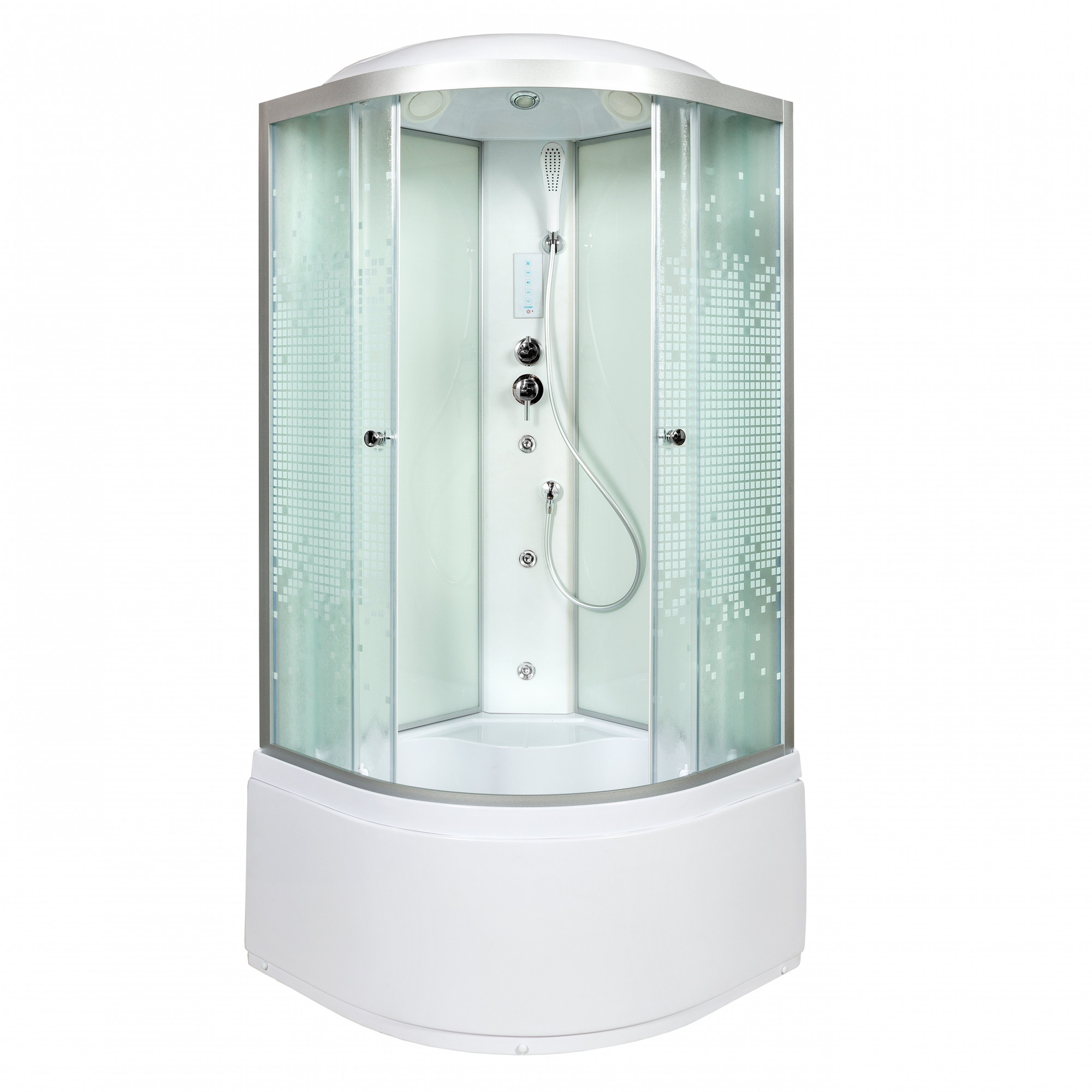 BМ1590 с гм. и эл. BLACK Душевая кабина DETO Серия ВМ L 980 с гм. и эл.