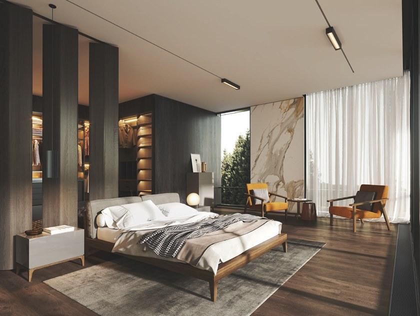 PRADDY Двуспальная кровать из дерева с мягким изголовьем  Ml027  - Вид №2