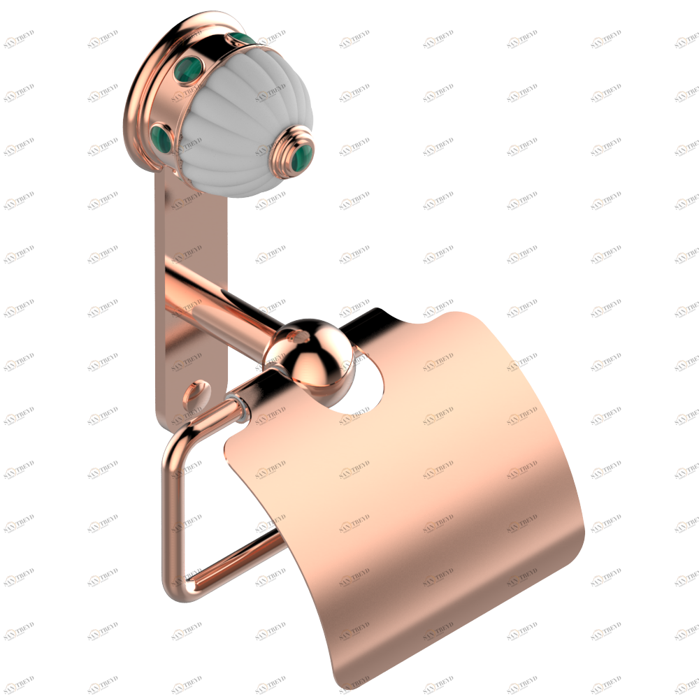 A1S-538AC Бумагодержатель с крышкой настенный Thg-paris Cheverny с малахитом Розовое золото A1S-538AC CAT.F
