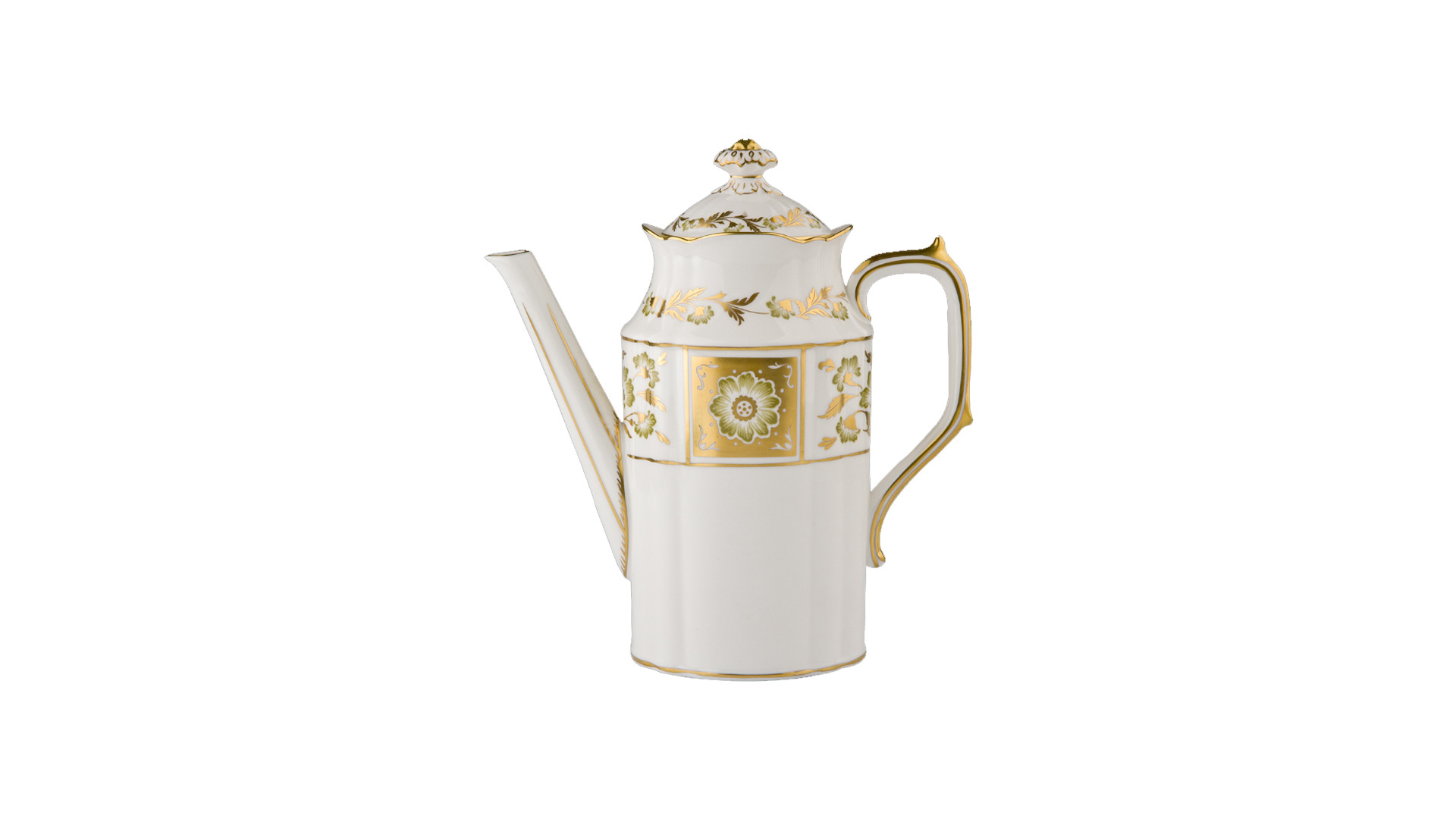 10655188 Royal Crown Derby Сервиз кофейный Royal Crown Derby "Дерби, зеленый декор" 4/13 Фарфор костяной  - Вид №2