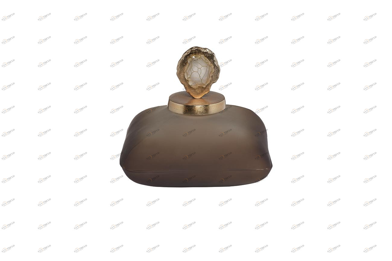 Ваза декоративная стеклянная с крышкой 18х18 см "Флакон" GARDA DECOR ФЛАКОНЫ 00-3861219 Бронза;золото;коричневый 