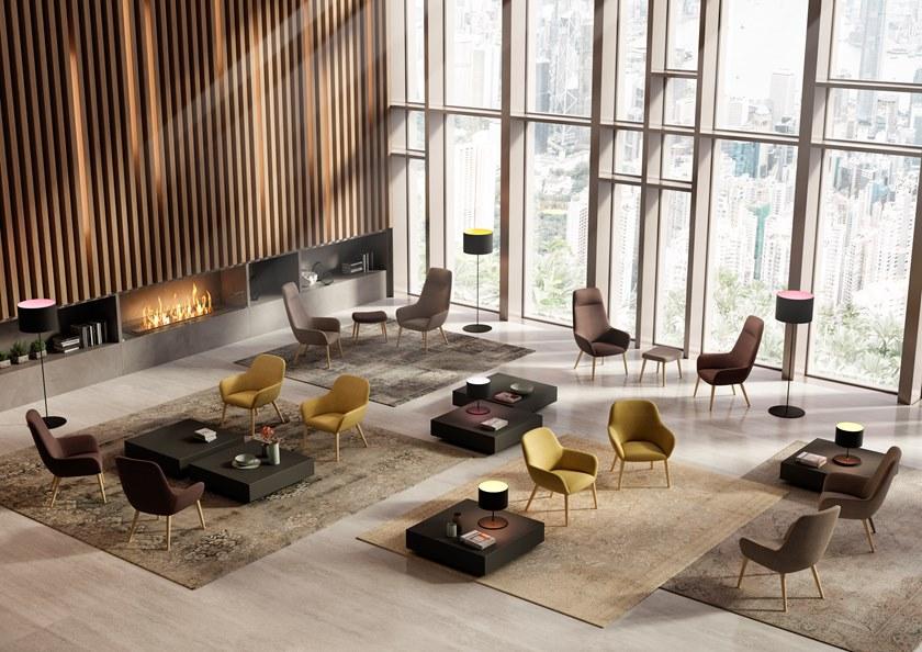 Quadrifoglio Кресло в современном стиле, обитое тканью, с 4-мя спицами и подлокотниками. City sun-id-1476817 - Вид №3