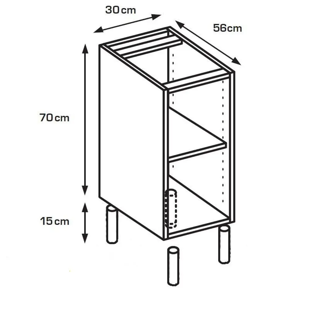 Каркас напольный 30x70x56 см, ЛДСП, цвет белый 15121227 STLM-2021985 DELINIA  - Вид №5