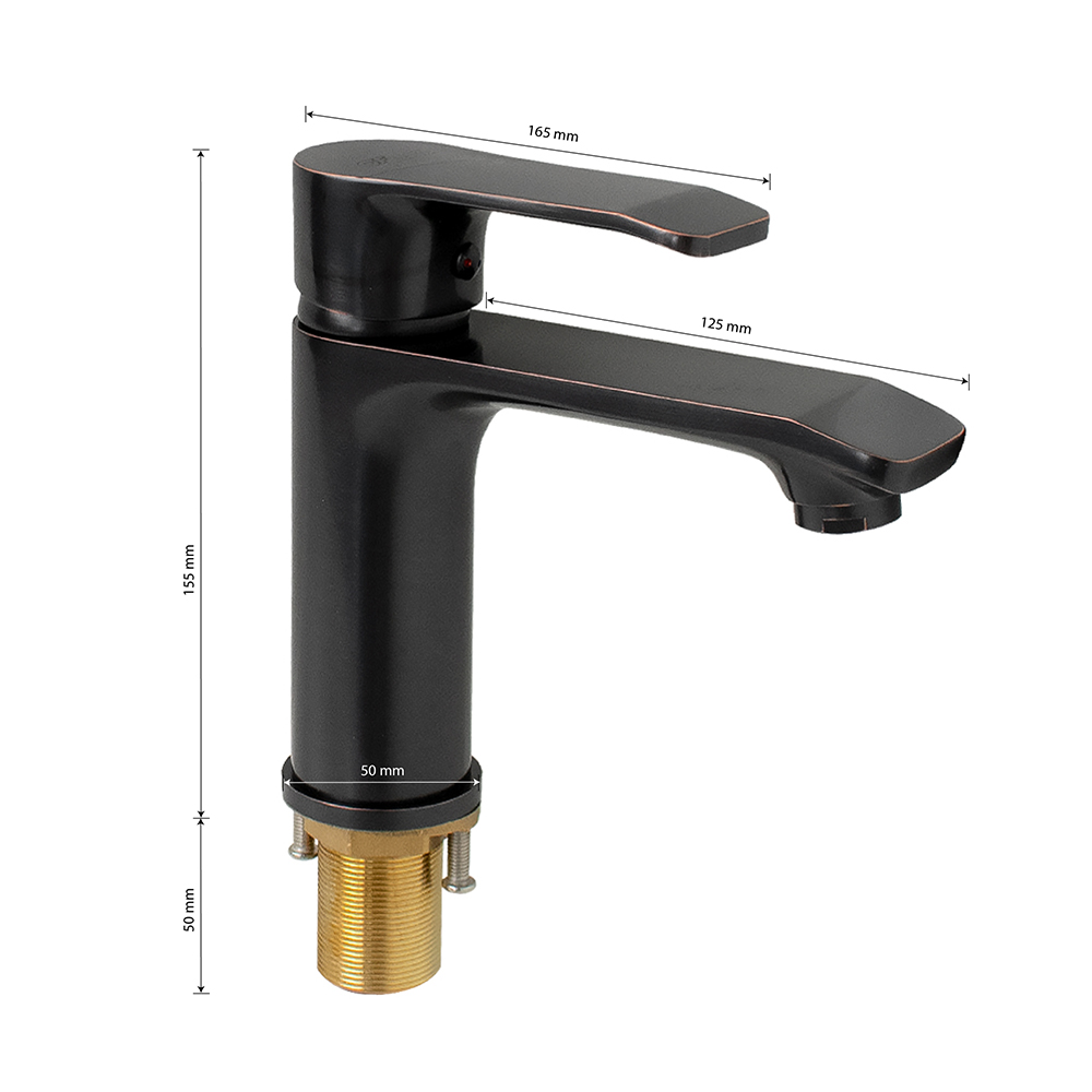 GFmark - Смеситель на раковину, шаровый, под состаренную МЕДЬ, код: 5730  - Вид №2