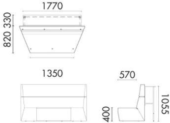 Grado Design Диван из ткани с высокой спинкой и столешницей Modo Mod-sf-2slpt - Вид №3