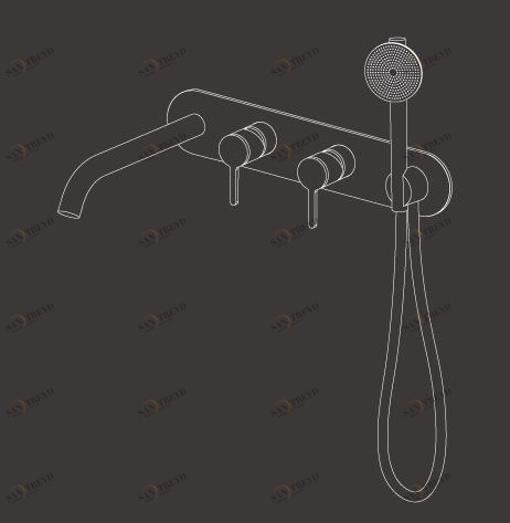 Смеситель для ванны  встр. из стены , цвет золото / INV CEADESIGN sun-id-378137