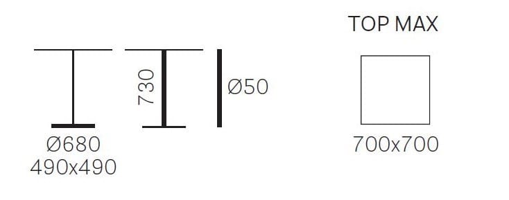 Алюминиевый квадратный стол для контракта Pedrali Laja ARCH-00071831 - Вид №4