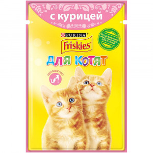 ПР0051848 Корм для котят с курицей в подливе, пауч 85 г Friskies