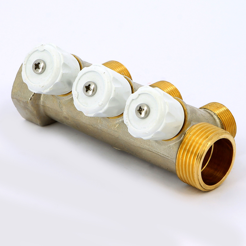 Коллектор НВ 1" с вентилями никелированный EMMETI 3 выхода М24х19 36мм 01307285 - Вид №3