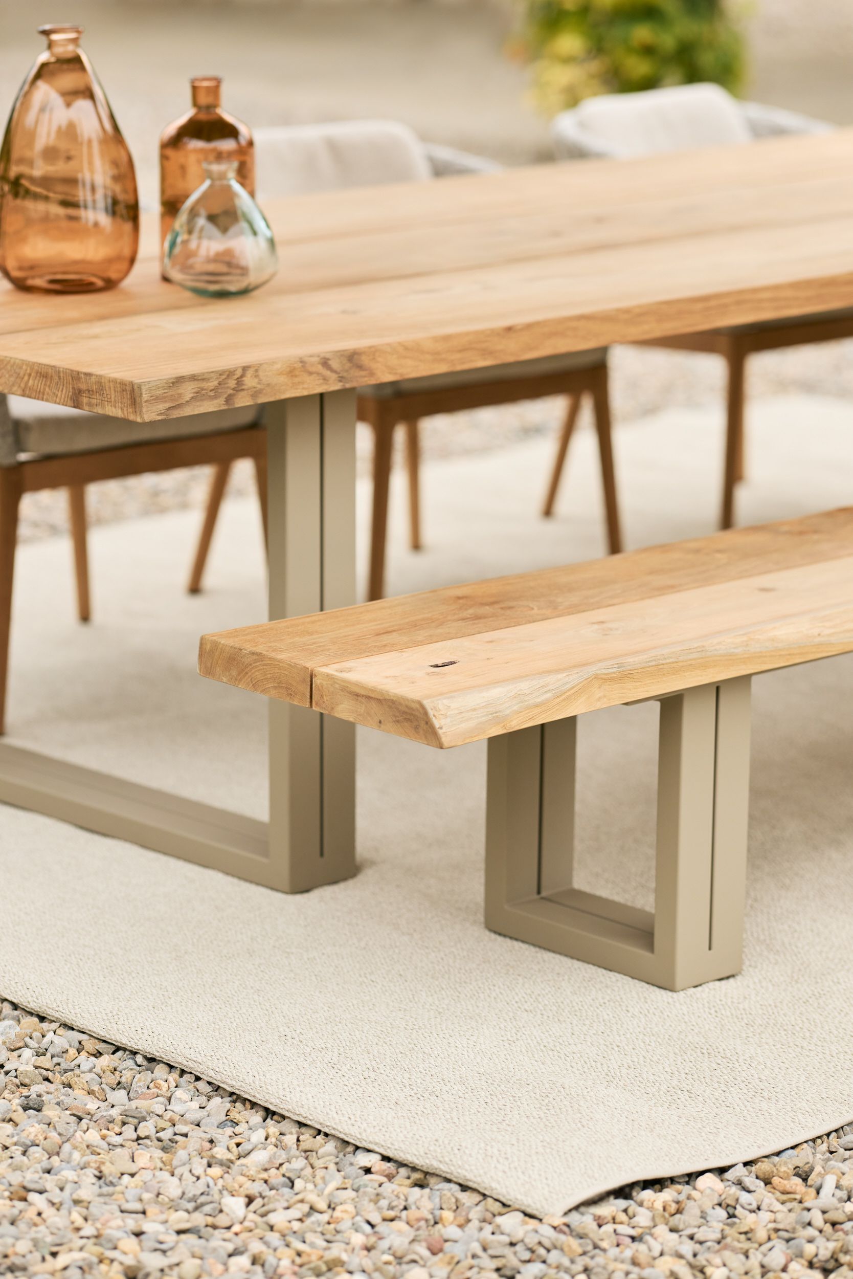 Алюминиевый и деревянный прямоугольный садовый стол Jardinico Nature ARCH-00004270 - Вид №1