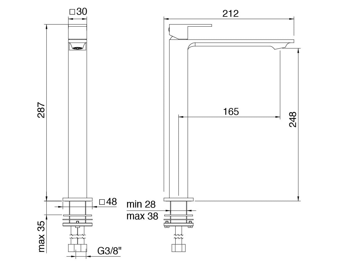 Смеситель для раковины из латуни Rubinetterie Treemme Q30 ARCH-00067091 - Вид №7