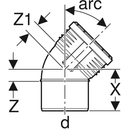 390.124.14.1 Отвод Geberit Silent-PP Geberit  - Вид №2