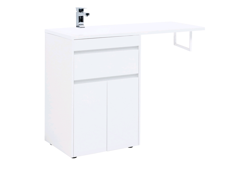 Тумба с раковиной Aquanet Токио 120 L белый (напольная, 1 ящик, 2 дверцы) 0023774500235499 - Вид №1