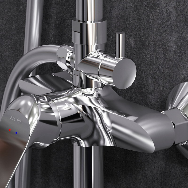 F0785C900 душ.системанабор:см-ль д/ванны/душаверхний душ d220 мм ручной душ 110 мм 1 функц AM.PM Sunny - Вид №5