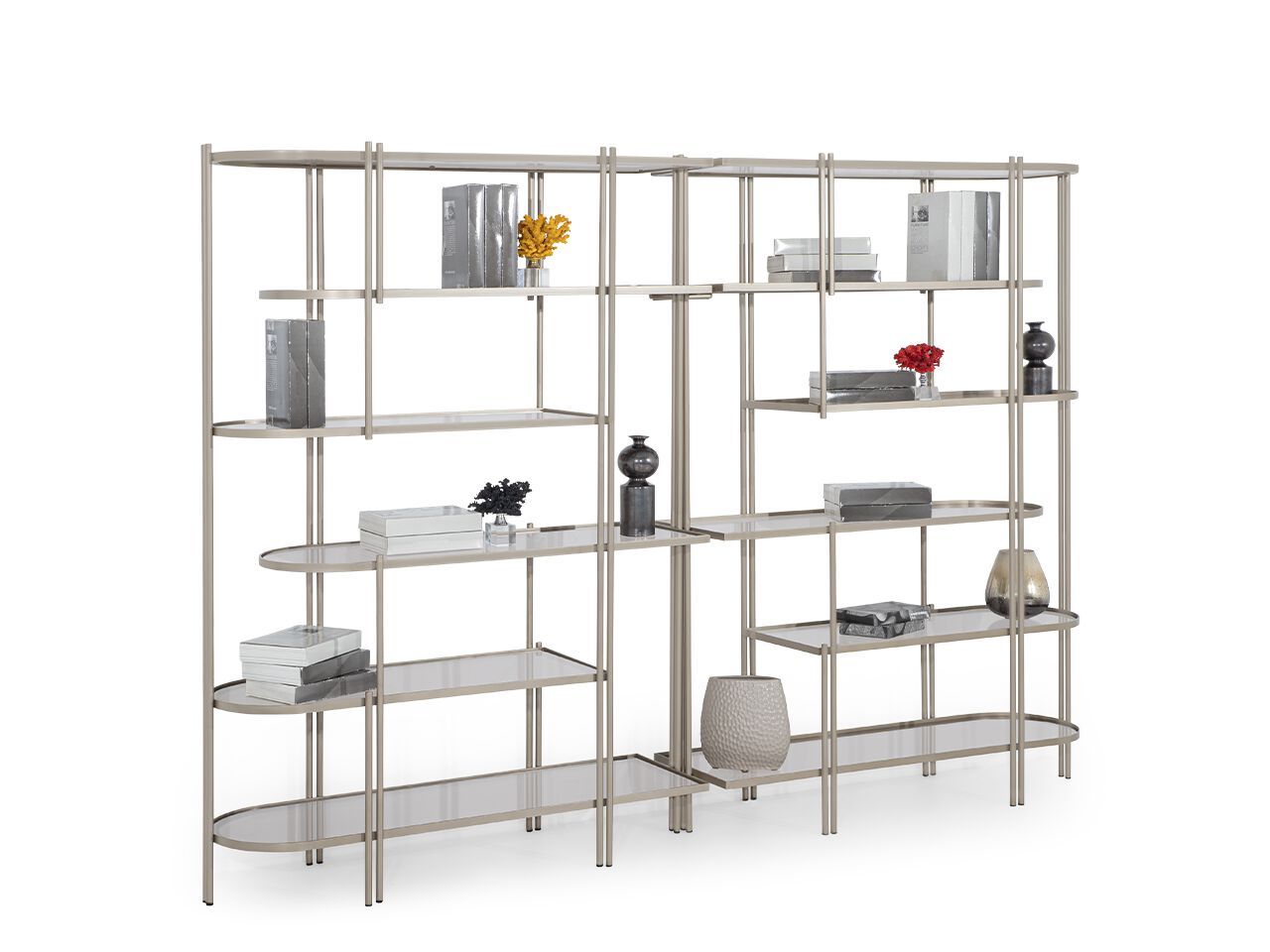 Отдельно стоящий книжный шкаф из металла и стекла NDESIGN румяна ARCH-00143954 - Вид №2