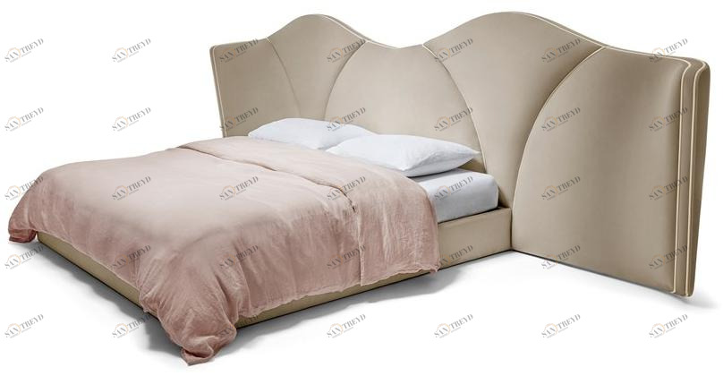 Munna Двуспальная кровать с обивкой из ткани sun-id-1375700