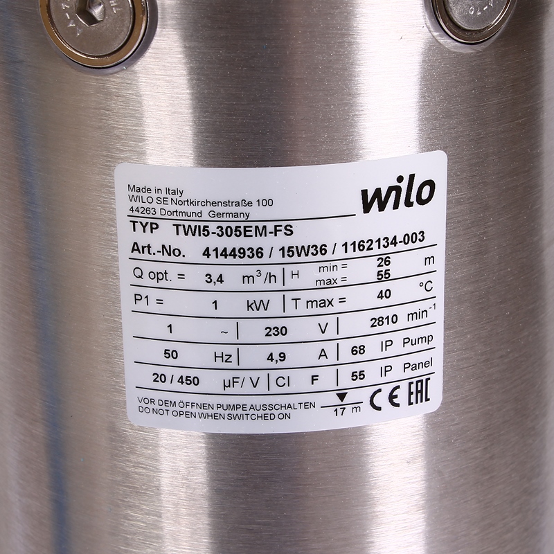 Насос колодезный с поплавковым выключателем WILO TWI 5-305 EM-FS 4144936 - Вид №5