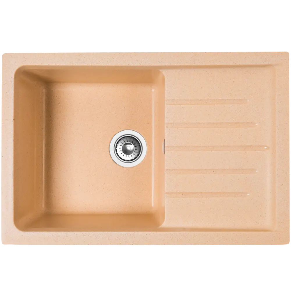 Мойка врезная Эко-М М-09 прямоугольная 76x50 см глубина 20 см мрамор цвет бежевый STLM-2199046