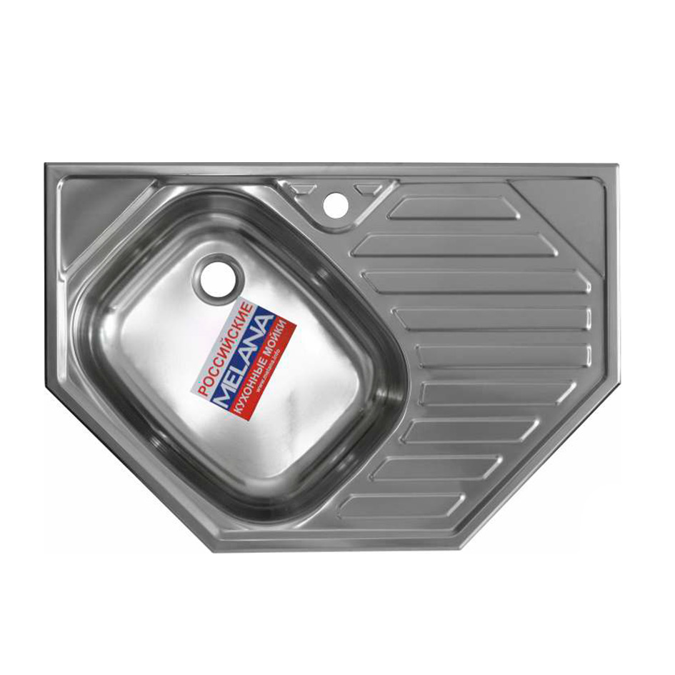 Мойка 7651 L MELANA RUS 0,6/160 врезная угловая с сифоном (7651L *10) 7651L RUS