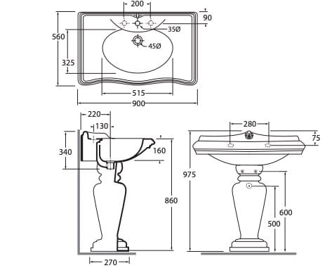 Керамическая раковина на колонне Azzurra Ceramica Jubilaeum ARCH-00039265 - Вид №5