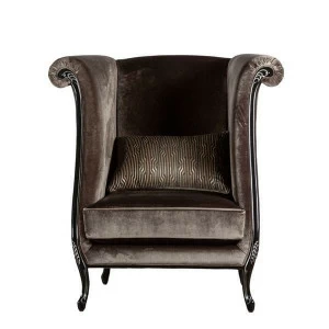 Кресло каминное серое с высокой спинкой и ушами Fiore UNICO ДИЗАЙНЕРСКИЕ 249019 Серый