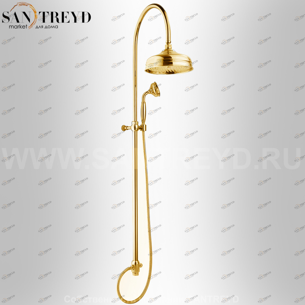 EVERGREEN Комплект с душевой лейкой и ручным душем золотой EG550GOLD Santreyd 